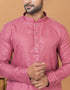 Readymade Men's Dhoti Kurta Pink Kurta Poly Cotton Churidar Back View