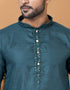 Readymade Men's Dhoti Kurta Teal Kurta Poly Cotton Churidar Back View