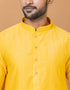 Readymade Men's Indo Western Yellow Kurta Viscose Cotton Churidar Back View