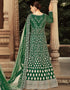 Green Anarkali style Anarkali Semi-Stitched Suits Salwar Kameez in Heavy Cording Embroidery, Zarkan Daimond & Lace Work Closure View