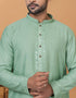 Readymade Men's Kurta Pyjama Pista Kurta Viscose Cotton Churidar Close-up View