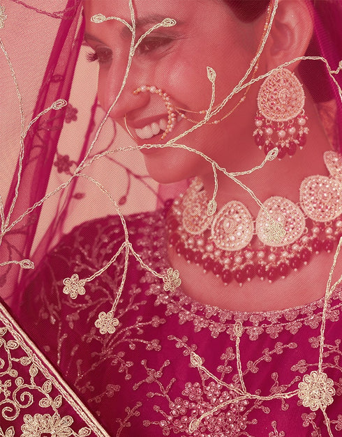 Pink Anarkali style Anarkali Semi-Stitched Suits Salwar Kameez in Heavy Cording Embroidery, Zarkan Daimond & Lace Work Closure View Embroidery