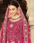 Pink Anarkali style Anarkali Semi-Stitched Suits Salwar Kameez in Heavy Cording Embroidery, Zarkan Daimond & Lace Work Closure View