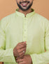 Readymade Men's Kurta Pyjama Pista Kurta Viscose Cotton Churidar Close-up View