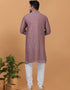 Readymade Men's Kurta Pyjama Onion Pink Kurta Viscose Cotton Churidar Back View