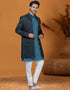 Italian Nawabi Indo Western Blackish blue Indo Western Jacquard Silk Pant Close-up View