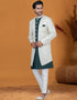 Italian Nawabi Indo Western Light Pista Indo Western Jacquard Silk Pant Close-up View