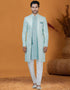 Italian Nawabi Indo Western Sky Indo Western Jacquard Silk Pant Front View