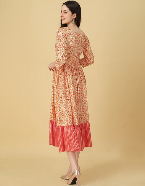 Carmine Pink Latest Designer Party Wear Readymade Rayon Gown Salwar Kameez