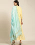 Yellow Cotton Blend Suit Sharara Closure View