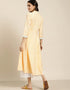 Yellow Cotton Blend Suit Anarkali Closure View