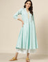 Blue Cotton Blend Suit Anarkali