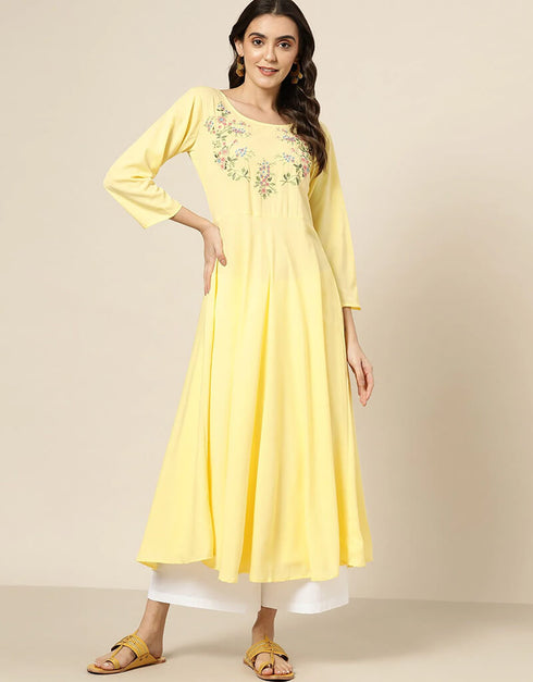 Yellow Georgette Suit Anarkali
