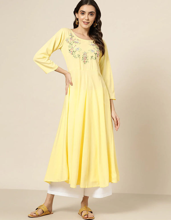 Yellow Georgette Suit Anarkali