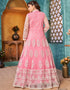 Pink Satin Anarkali Anarkali Closure View