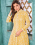Yellow Satin Anarkali Anarkali Back View