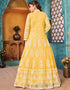 Yellow Satin Anarkali Anarkali Closure View