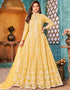 Yellow Satin Anarkali Anarkali