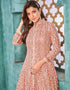 Peach Satin Anarkali Anarkali Back View