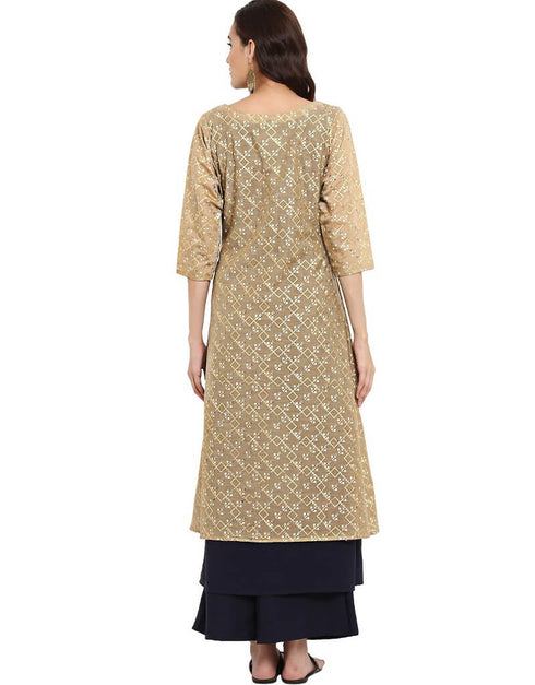 Light Chiku Chanderi Suit Palazzo Closure View