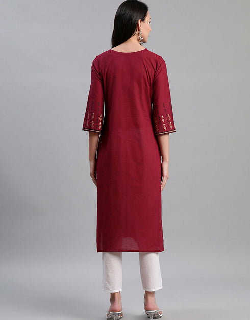 Red Rayon Suit Pant Closure View