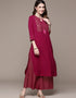 Dark Pink Crepe Suit Palazzo