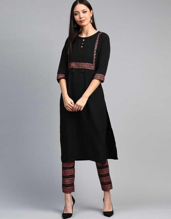 Black Crepe Suit Pant