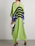 Green Silk Crepe Kaftan Closure View