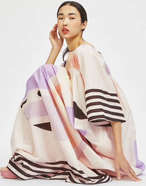 Beige Poly Rayon Cotton Kaftan designer kaftan