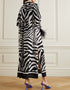 Trendy Designer Party Wear Beautiful Maxi Dress Black And White Korean Bsy Dress Close-up View