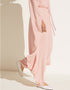 oyster pink korean bsy trendy designer party wear jumpsuit + belt digital printed work details for dress jsdc-7028 Back View