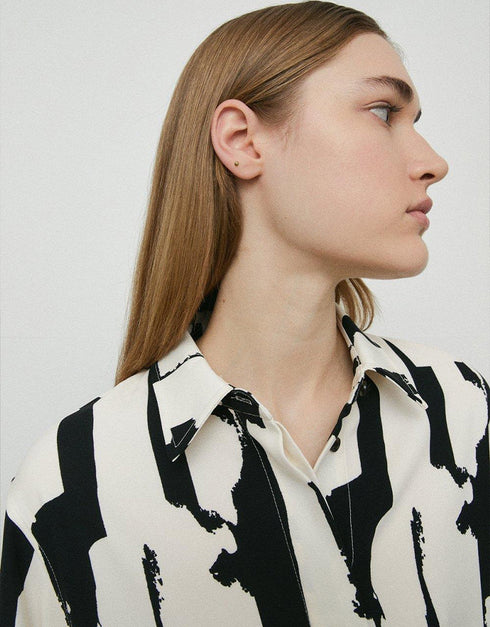 White And Black Heavy Designer Digital Printed Oversize Shirt And Pant Back View