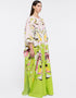Beige & Green Premium Crepe Kaftan Closure View