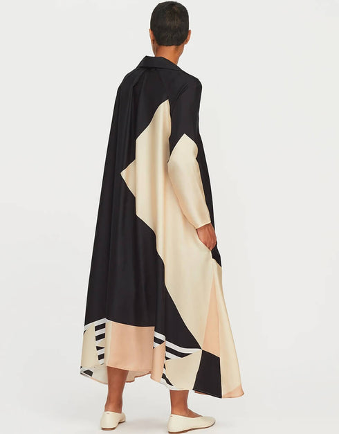 Black French Crepe Kaftan Luxury Silk Kaftan
