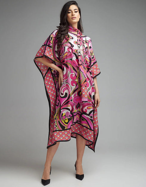 persian pink diamond crepe trendy designer party wear maxi dress digital printed work details for dress jsdc-5919 Back View