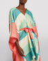Multi Soft Satin Silk Kaftan Back View