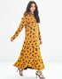 Faded Orange Latest Printed Maxi Dress Back View