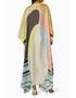 Multi Soft Satin Silk Kaftan Back View