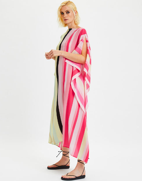 Multi Silk Crepe Kaftan