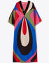 Multi Heavy Designer Digital Printed Maxi Dress Back View