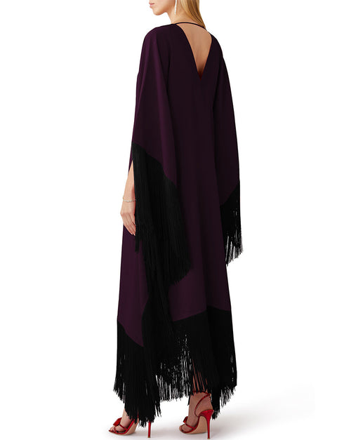 Wine Heavy Designer Heavy Maxi Dress Back View