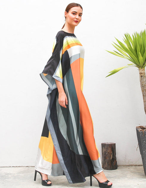 Light Tan Wide Width Kaftan Back View