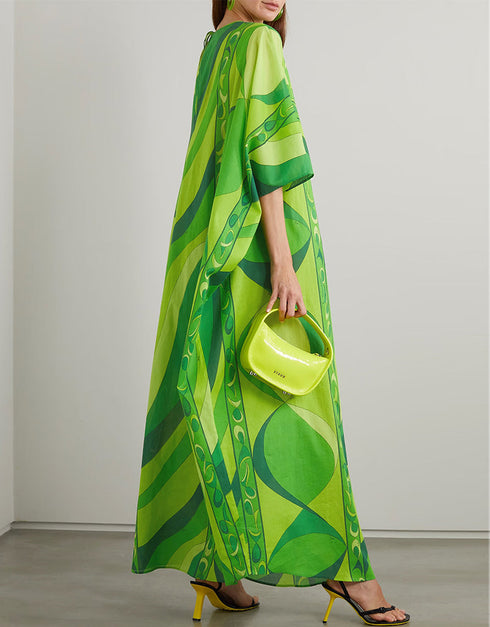 Apple Green Heavy Designer Heavy Maxi Dress Closure View