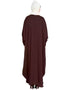 Chic Self-Buttoned Cuffs and Front Opening Butterfly Kaftan In the Shade of Dark Brown