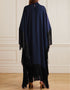 Navy Blue Heavy Designer Heavy Maxi Dress Closure View