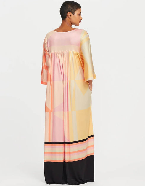 Peach Poly Rayon Cotton Kaftan Back View