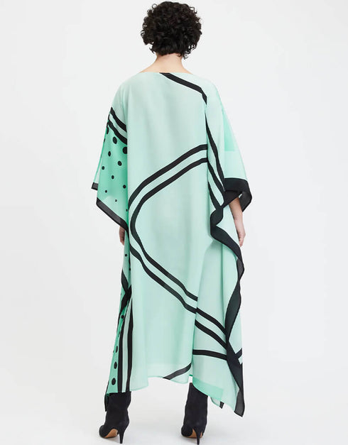 Light Mint Green & Black French Moss Kaftan