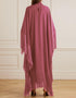 Salmon High Neck Style Fringed Kaftans Back View