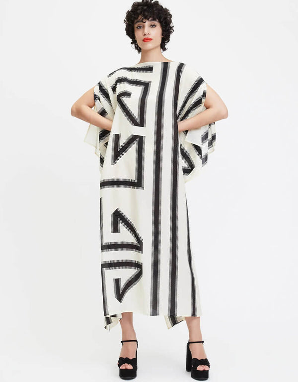 Black & White French Moss Kaftan