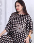 Designer Party Wear Readymade Co-Ords Set Black Satin Silk Pant Shirt Back View